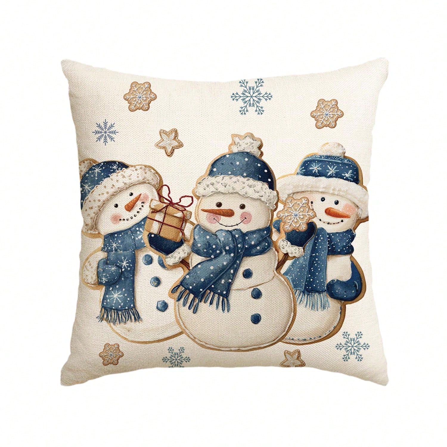 Pillow Insert 18X18 - 1pc Winter Snowman Snowflake 18x18 Inch
