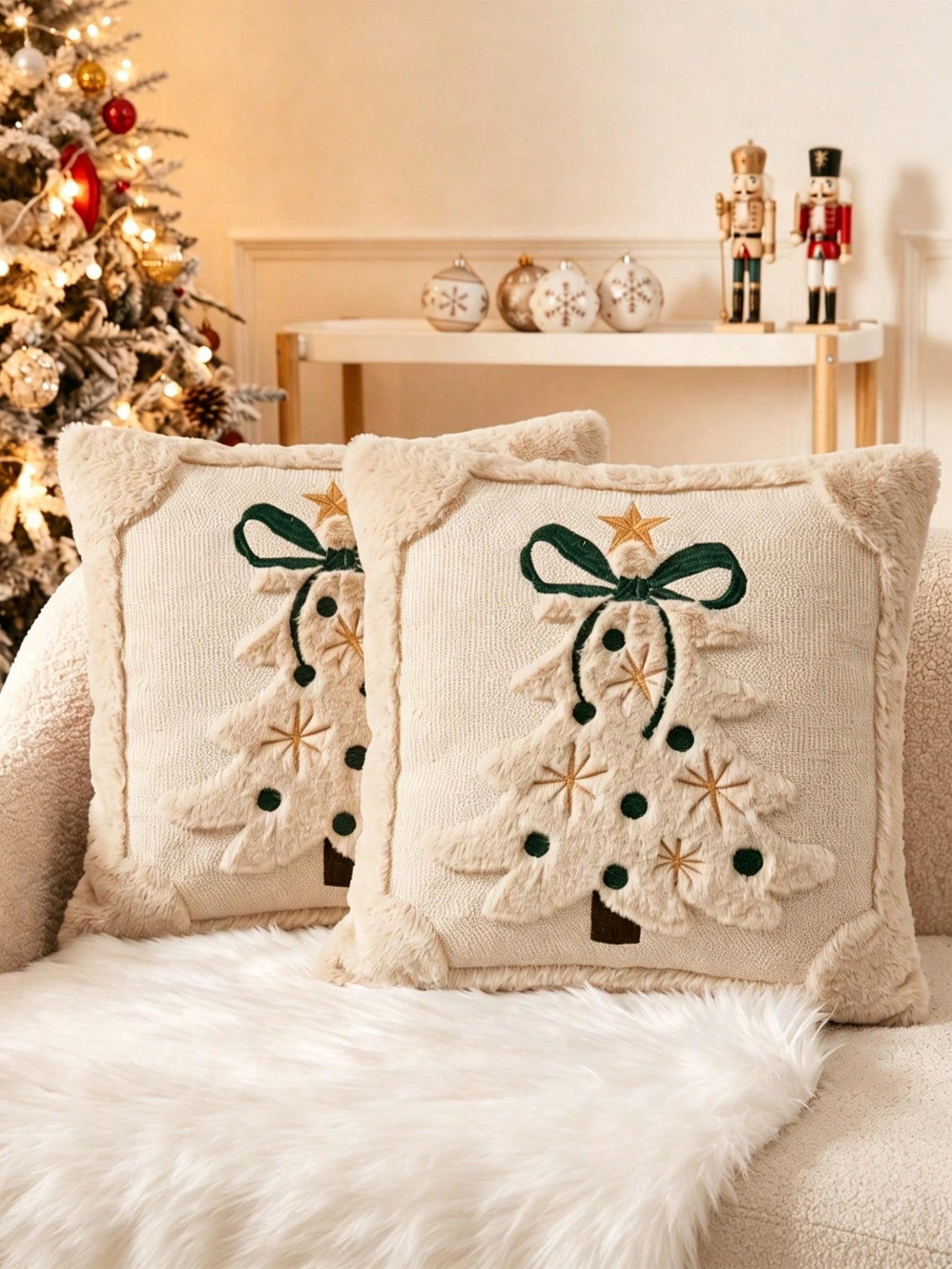 2pcs 3D Jacquard Christmas Tre - Pillow Insert 18X18 review and price